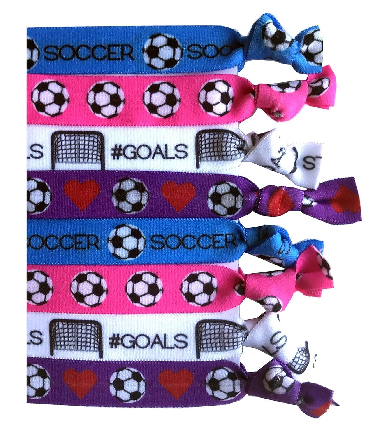 Soccer Accessory Set - Hair Ties, Bracelets, and Balls for Girls, Boys, Women, Teams, and Coaches