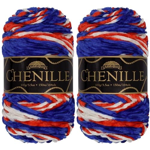 JubileeYarn Chenille Yarn 100gSkein Worsted Polyester Aztln 2 Skeins