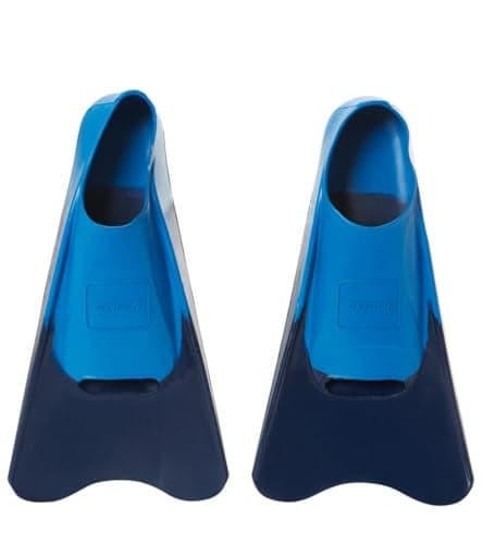 Sporti Adult-Kids Short Swim Fins, Floating Fin for Swimming & Snorkeling, Swim Flippers for Training - NavyBlue - Little Kid 1-2