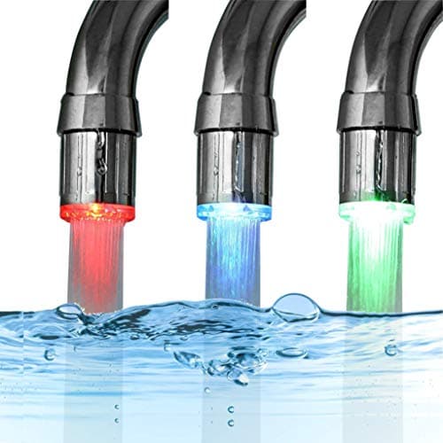 3Color Temperature Sensitive Gradient LED Water Faucet Light Color Changing Faucet Tap for Kitchen and Bathroom