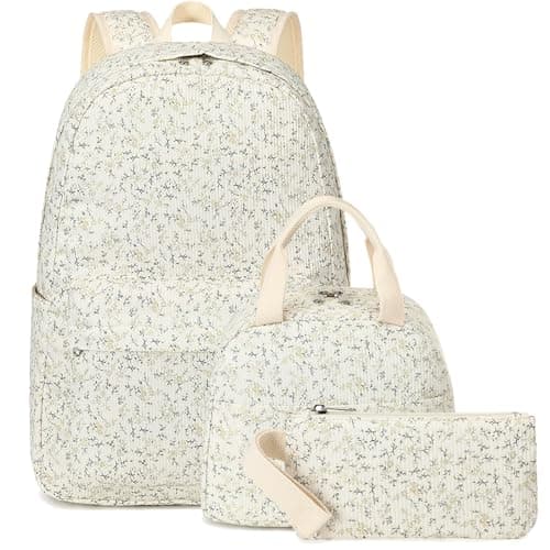 LEDAOU Backpack for Girls School Bag Kids Bookbag Teen Backpack Set Daypack with Lunch Bag and Pencil Case