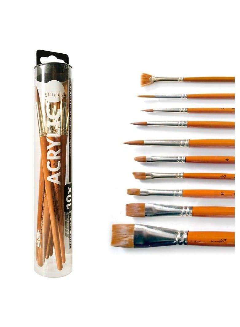 DALER ROWNEY SIMPLY ACRYLIC BRUSH SET (10PCS)