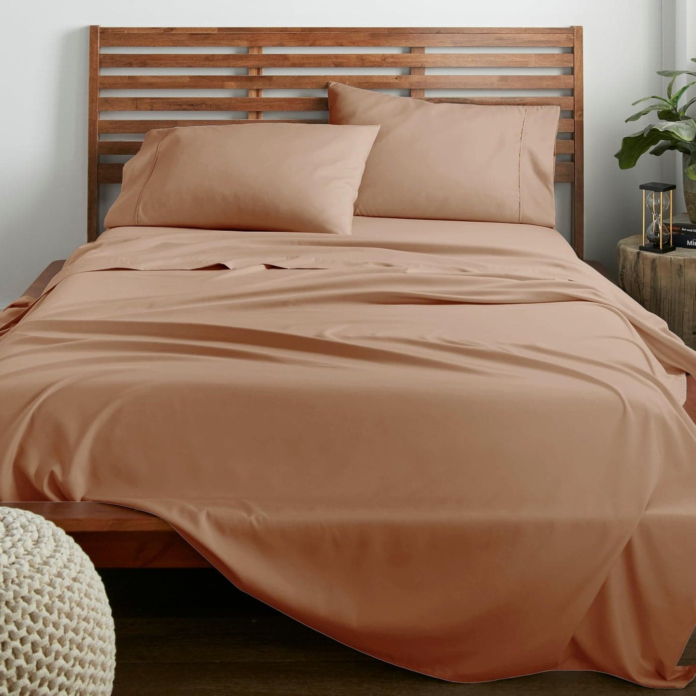American Home Collection Queen Size Sheet Set 16Inch Deep Pocket Ultra Soft Microfiber Bed Sheets Breathable Wrinkle and Fade Resistant Easy Care 4 Piece Set Queen Tan
