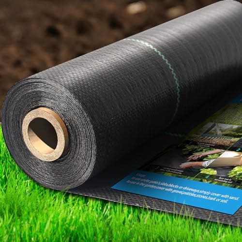 Sunifier Weed Barrier Landscape Fabric Heavy Duty,Garden Fabric Weed Barrier,Black Mulch for Landscaping, Weed Blocker Fabric Garden Bed Cover Garden Supplies (1.3ft x 50ft)