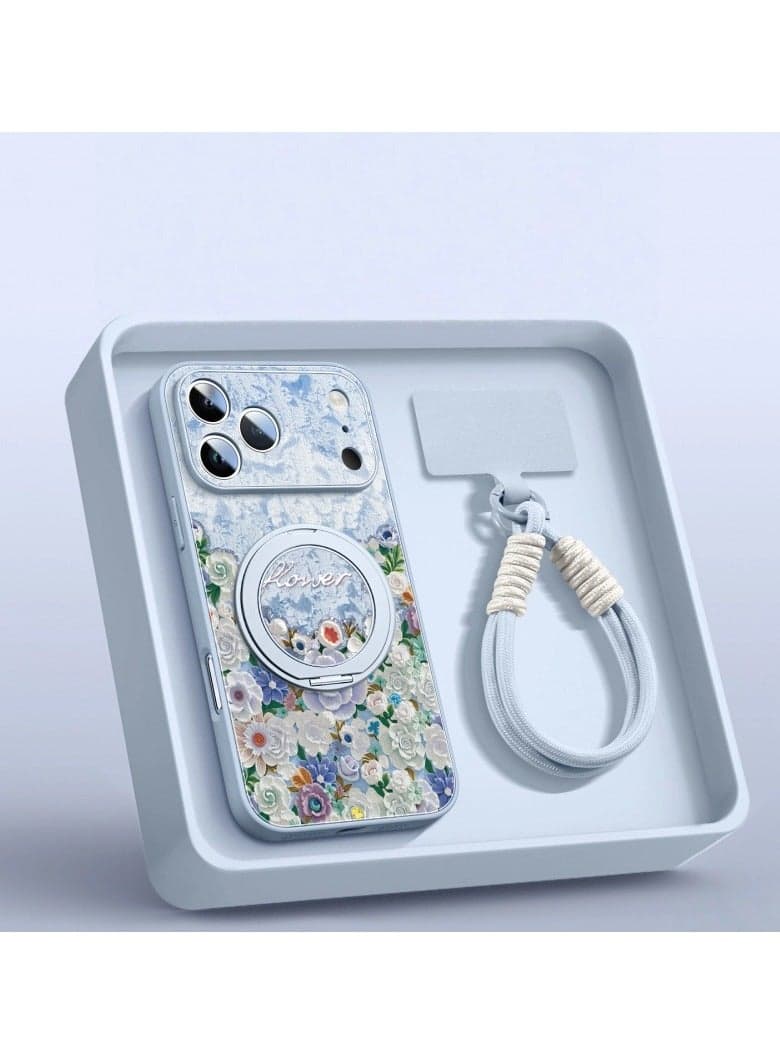 iPhone 17 Pro Full-Cover Magnetic Stand Case with Dual-Snap Lanyard Drop-Resistant MagSafe Compatible