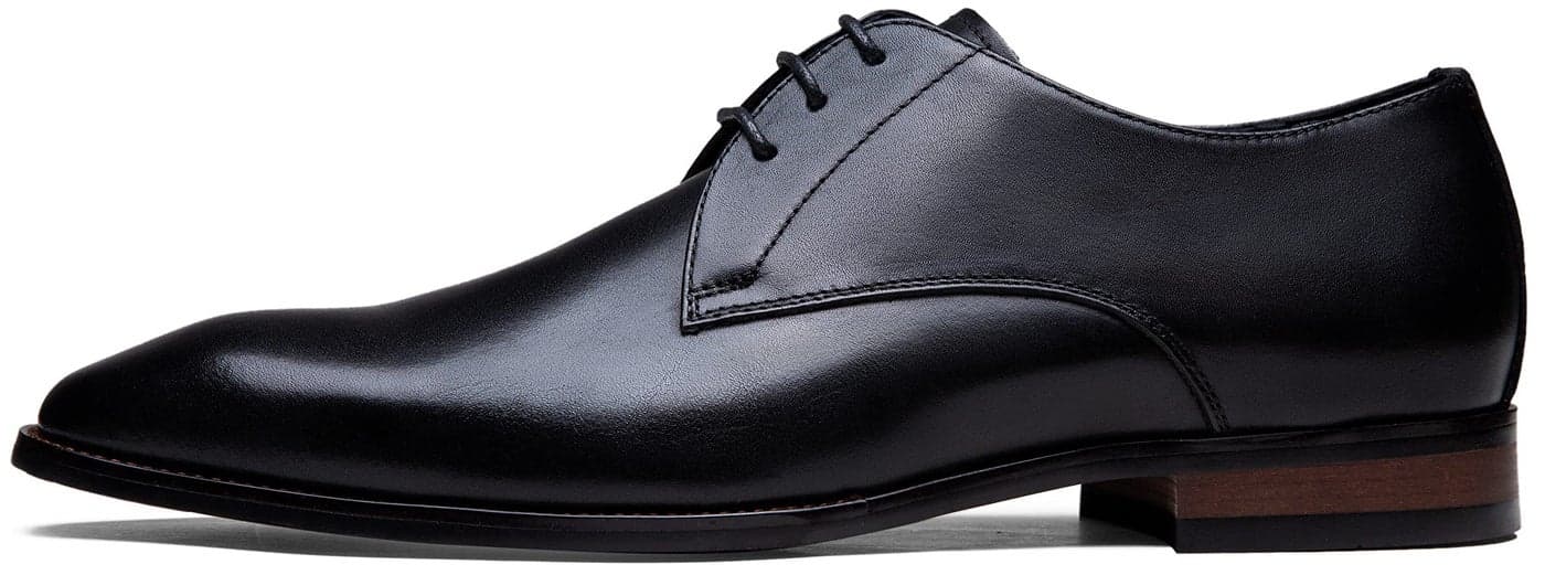 Jousen Men's Dress Shoes Leather Modern Formal Business Oxford Shoes Plain Toe Classic Dress Shoes for Men (AMY9216 Black 9.5)