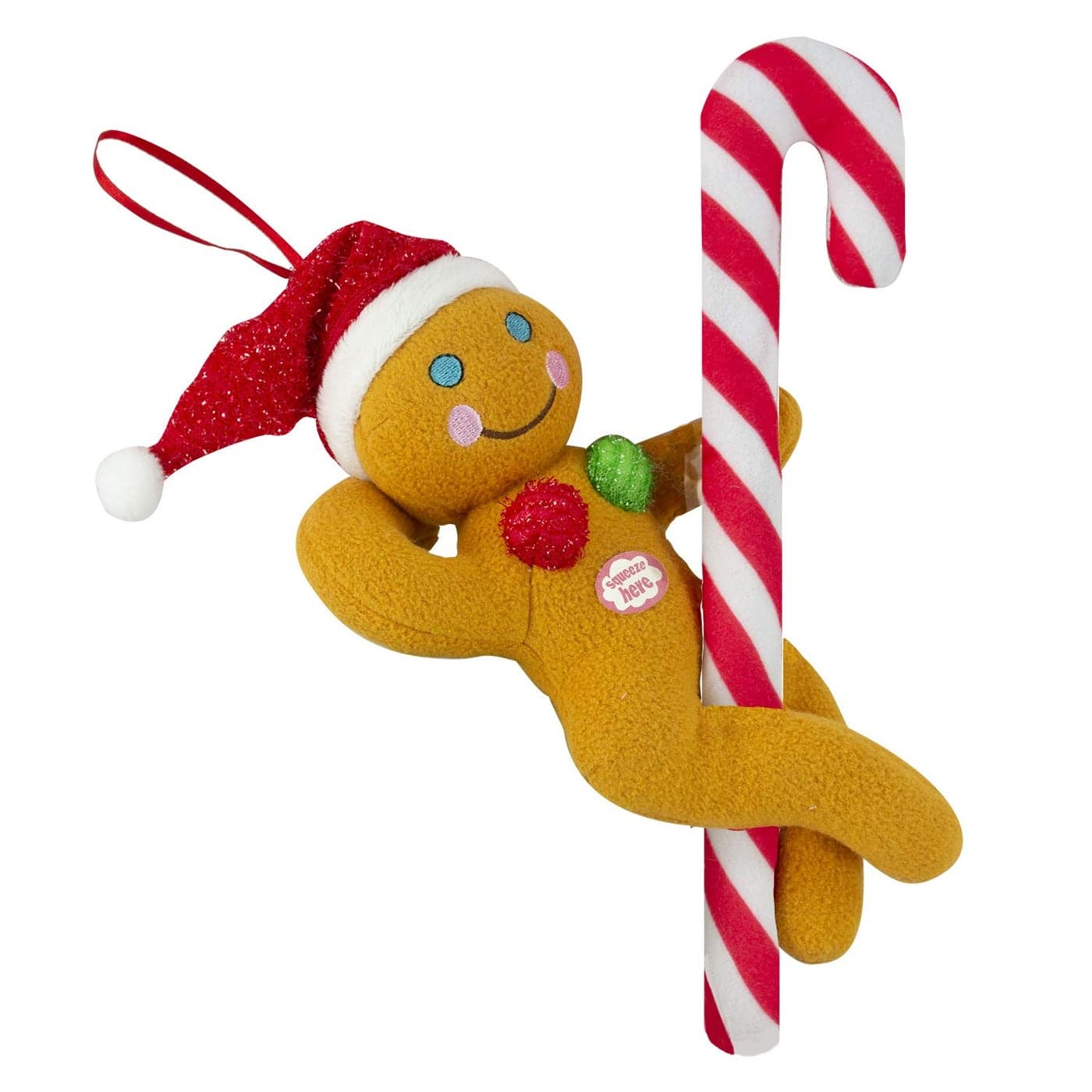 Tekky Naughty Dirty Signing Gingerbread Pole Dancer Tree Ornament White Elephant Tan