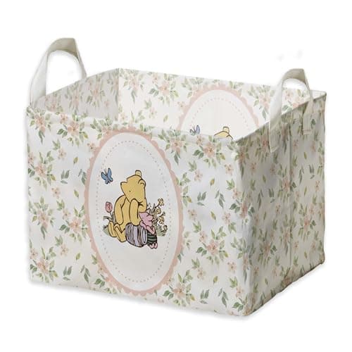 ZsaTuiy Winnie Nursery Storage Basket With A Waterproof PE CoatingThe Pooh Nursery Baby Stuff Storage Baskets Suitable For Bathroom and Bedroom Foldable Large Canvas Laundry Hamper