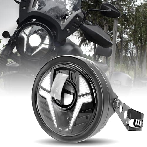 NKCELL POWER 7 Inch LED Motorcycle Laser Headlight Assembly with DRL Lo/Hi Beam & Turn Signal Light for Harley Davidson Honda Yamaha Kawasaki Suzuki Softail Road King Glide Hornet
