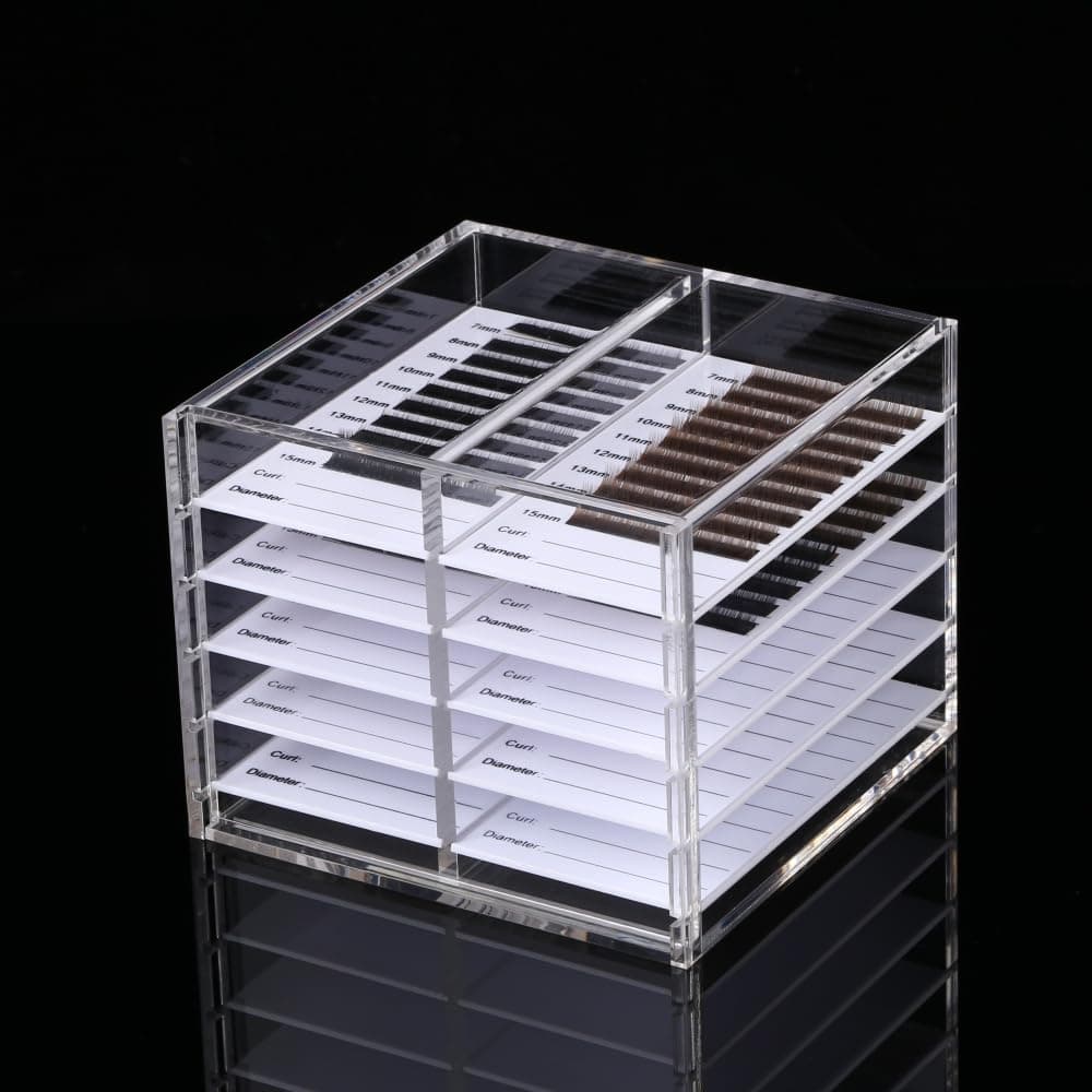 LIXIMMAZN 10 Layers Acrylic Eyelash Storage Organizer Cosmetic Makeup Container Box Clear Case Cabinet Display Used for Eyelash Storage and Eyelash Salons 10 Layers Type A