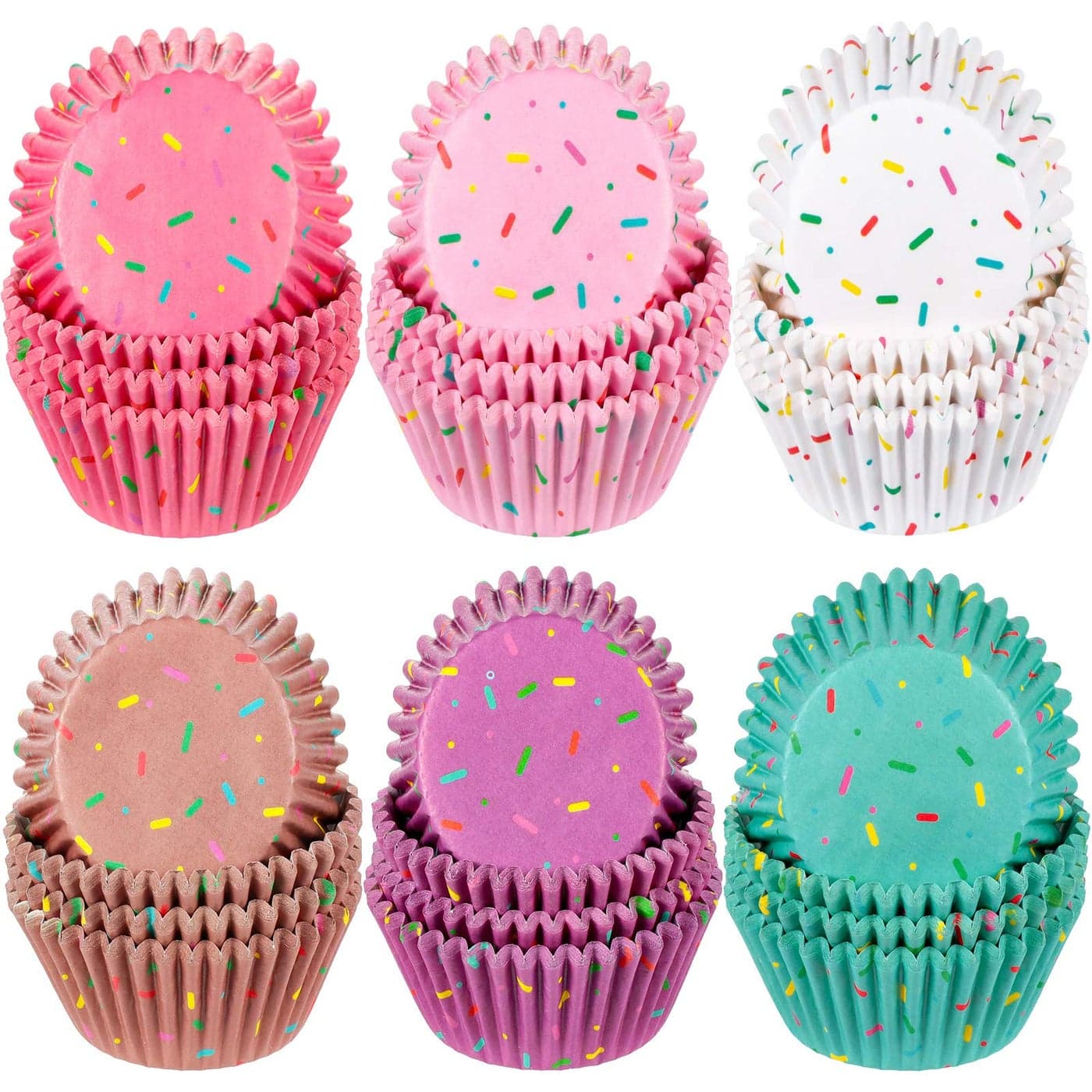 600 Pieces Cupcake Liners Colorful Paper Baking Cups Cupcake Wrappers Wraps Muffin Case Trays for Christmas Candyland Donut Party DecorationsDelicate Color