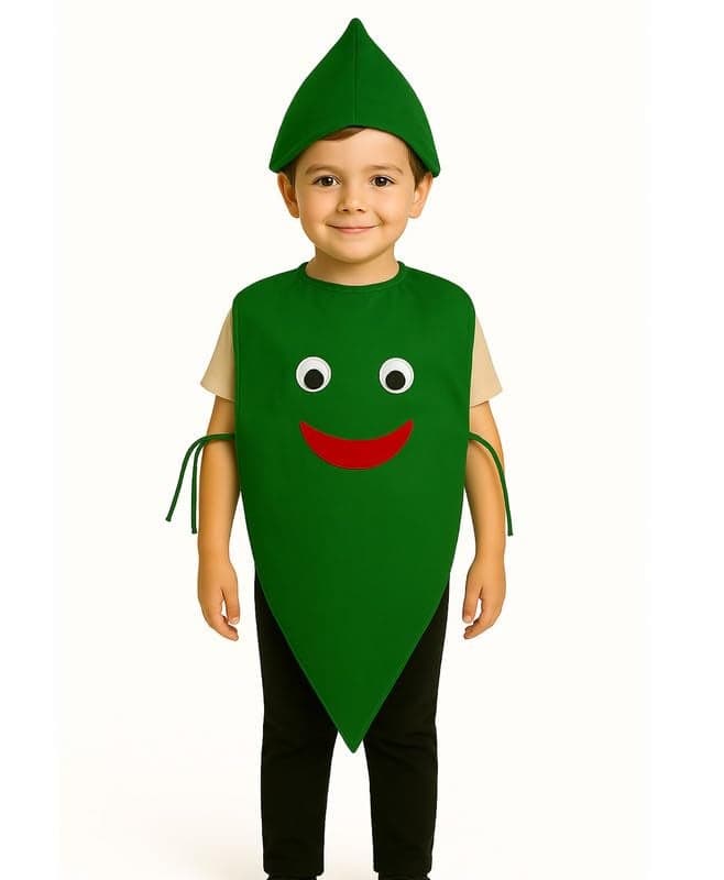 FancyDressWale Green Chili Fancy Dress Costume for Kids | Free Size 2–10 Years | School Events, Fancy Dress Competitions, Theme Parties