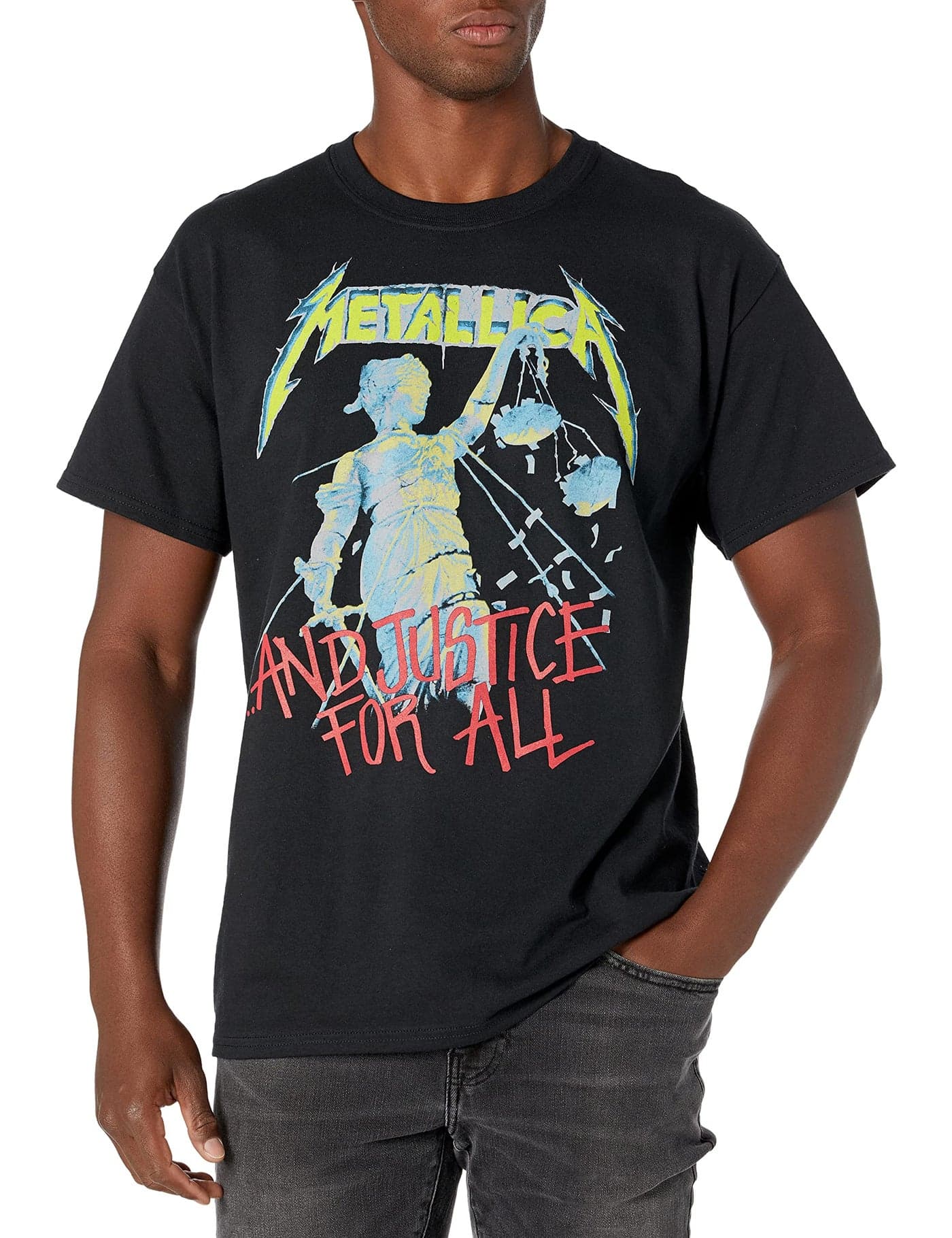 Metallica Men's Justice for All T-Shirt, Black, Large