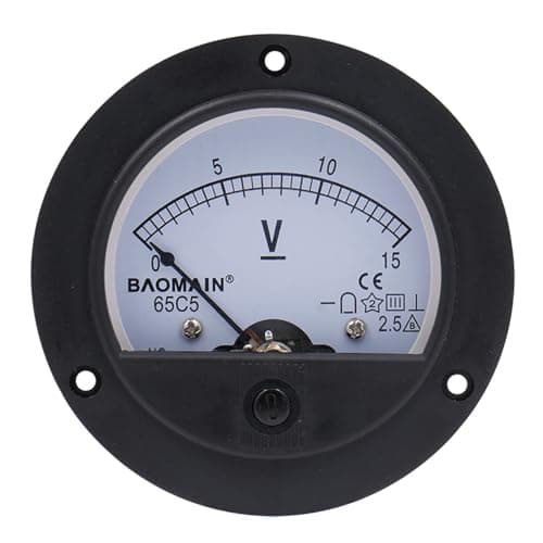 Baomain 65C5 Analogue Panel Meter Volt Voltage Gauge Analog Voltmeter DC 0-15 V