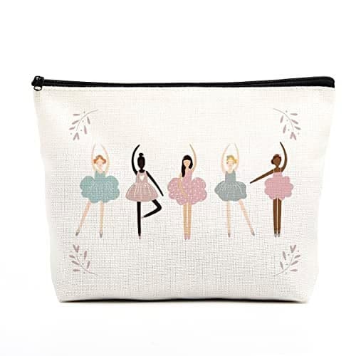 fkovcdy Dance Bag, Ballerina Makeup Bag, Dance lover Gifts, ballet Cute Small Cosmetic Bag, for dancing dancer recital gift little girl teen student birthday Christmas graduation travel Gifts