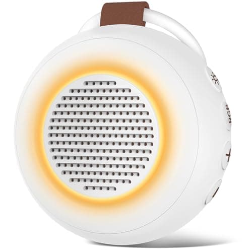 iMosleep Sound Machine Noise Machine with 30 Soothing Sounds 12 Night Lights 4 Timers Memory Function 32 Level Volume Rechargeable Battery for Sleeping Working Relaxing for Baby Adults Kids White