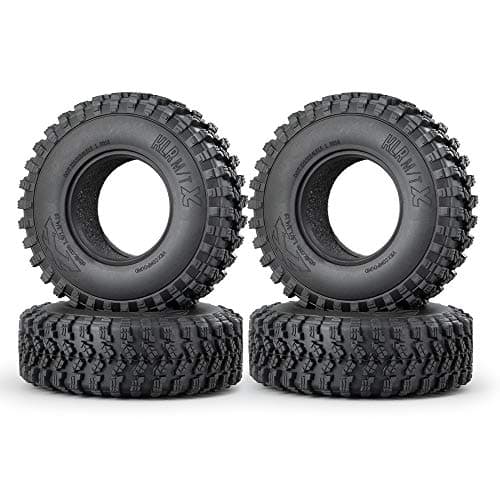 RCLIONS 4PCS Rubber 19 Rocks Tires with Foam Insert for Axial SCX10TRX4SCX10IISCX10III D90 D110 Redcat Gen7 Gen8 110 RC Crawler Car