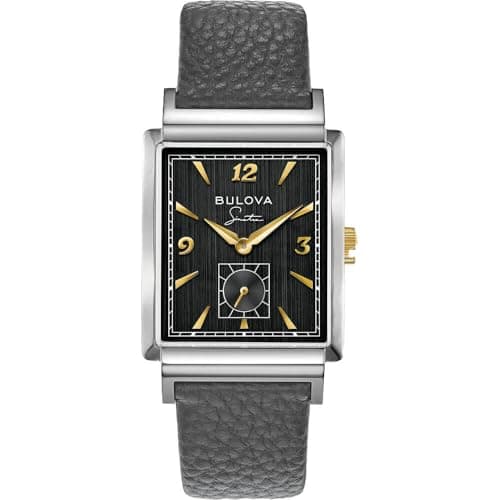 Bulova Men's Frank Sinatra "My Way" Leather Strap Watch, Silver Tone Style: 98A261
