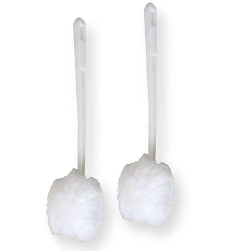 Amazon Brand | Ring King Toilet Bowl Mop for Deep Clean |Pack of 2 Long Plastic Handled Swab – 13 Inches Soft Toilet Brush for Dead Corner | Silk Scrubber for Toilet Bowl, Washbasin, Bathtub & Tiles