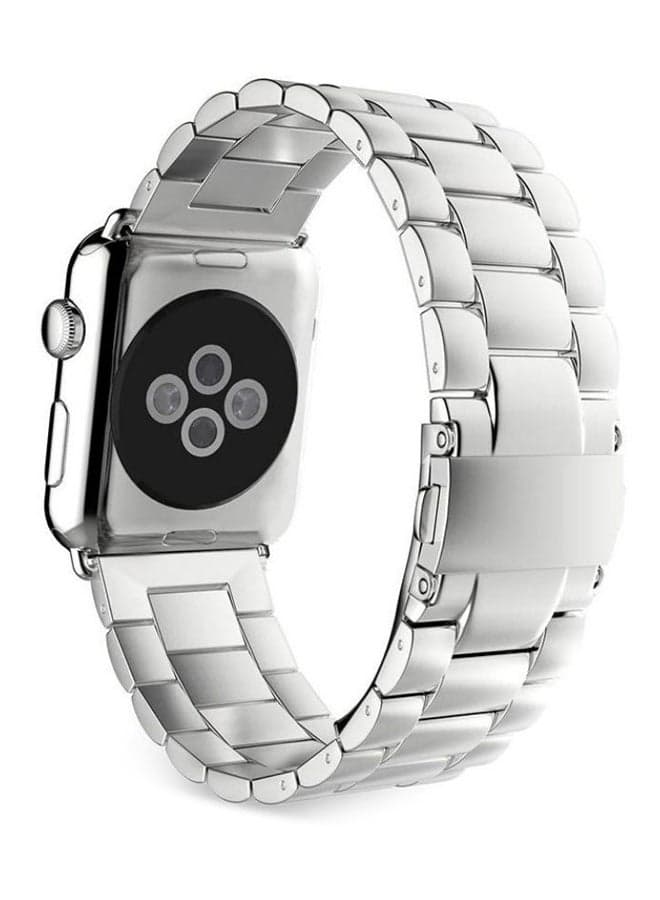 Replacement Band With Screen Protector For Apple Watch Series 3/2/1 Silver