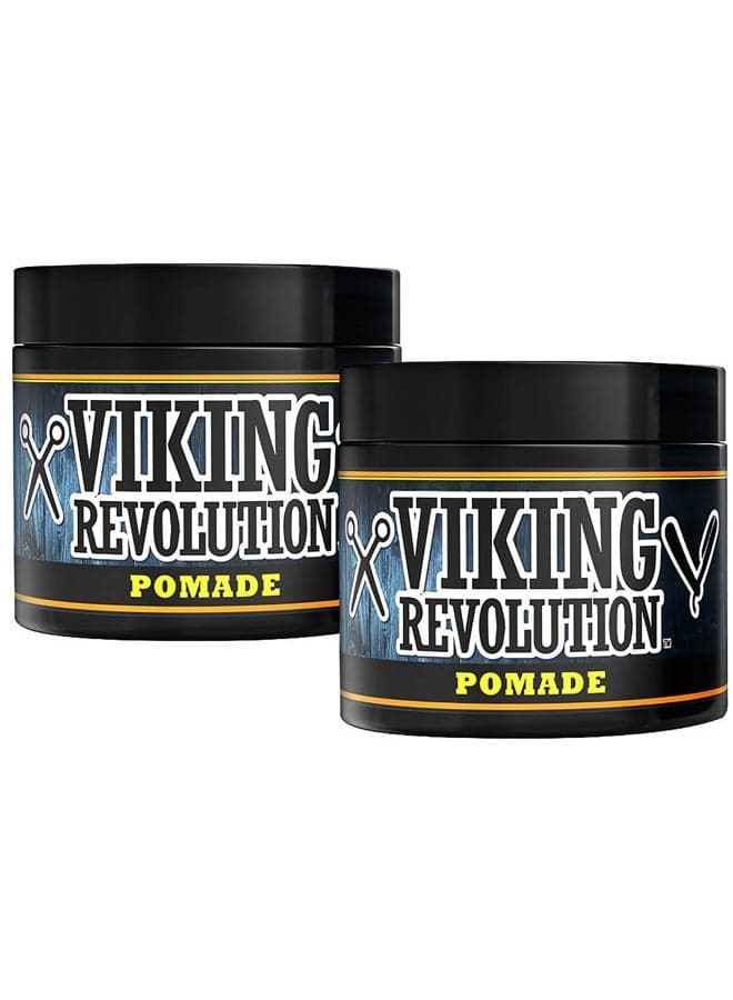 Pomade for Men 4oz - Firm Strong Hold & High Shine for Classic Styling - Water Based & Easy to Wash Out (2 Pack)