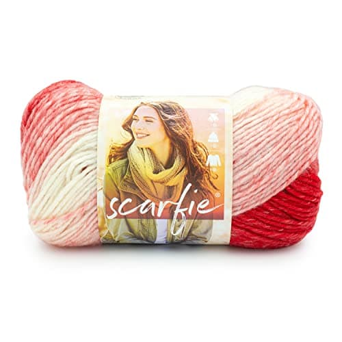 Lion Brand Yarn Scarfie Yarn RedCream