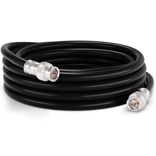 THE CIMPLE CO - SDI Cable 50 FT - RG6 Coaxial Cable with 2 Male BNC Connectors - Indoor/Outdoor Use and Rated for HD-SDI, High-Speed Internet, A/V Equipment - 75-Ohm Coax 50 Feet (15 Meters), Black