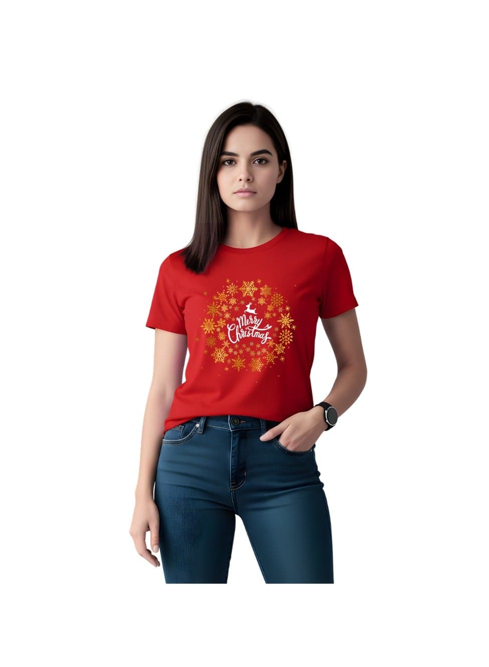 Adult Women's T-Shirt with Fun Christma Design - Gift for Friends - Parties and Gift Giving - Women's T-Shirt