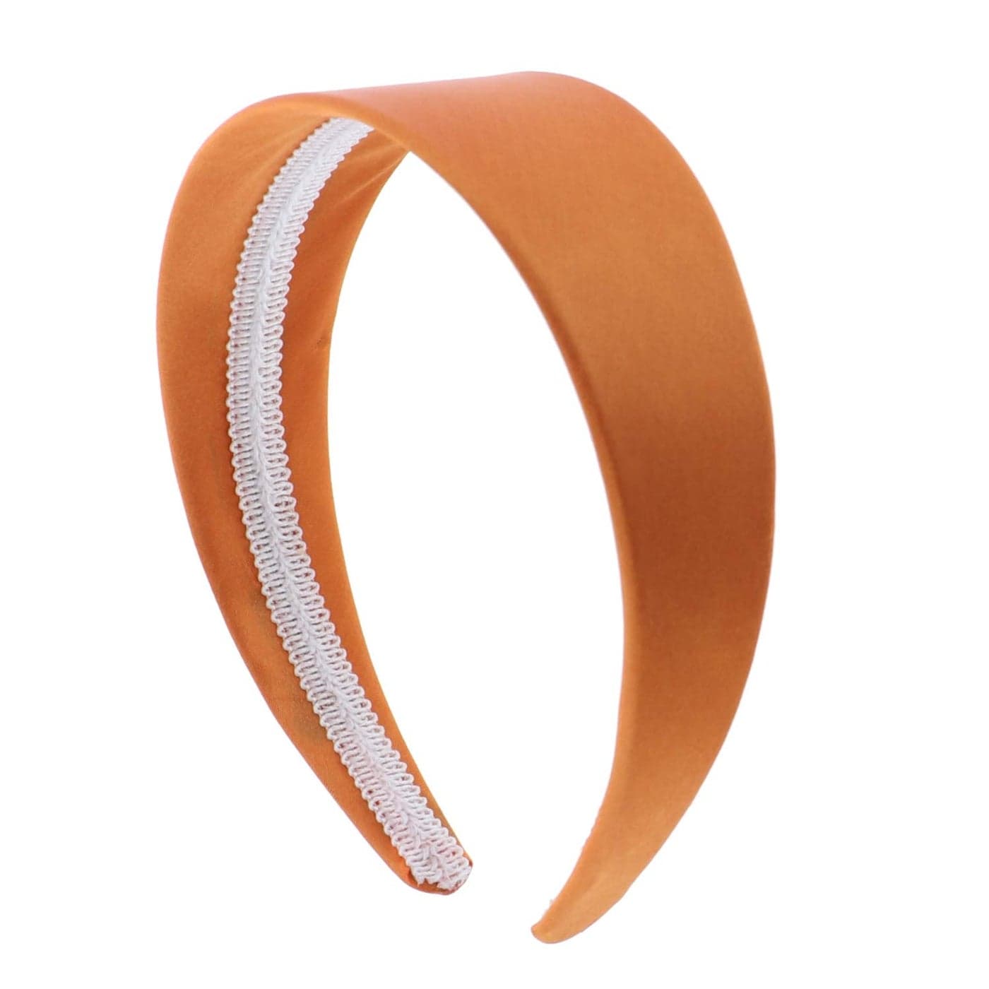 Orange 2 Inch Wide Satin Hard Headband with No Teeth Motique Accessories