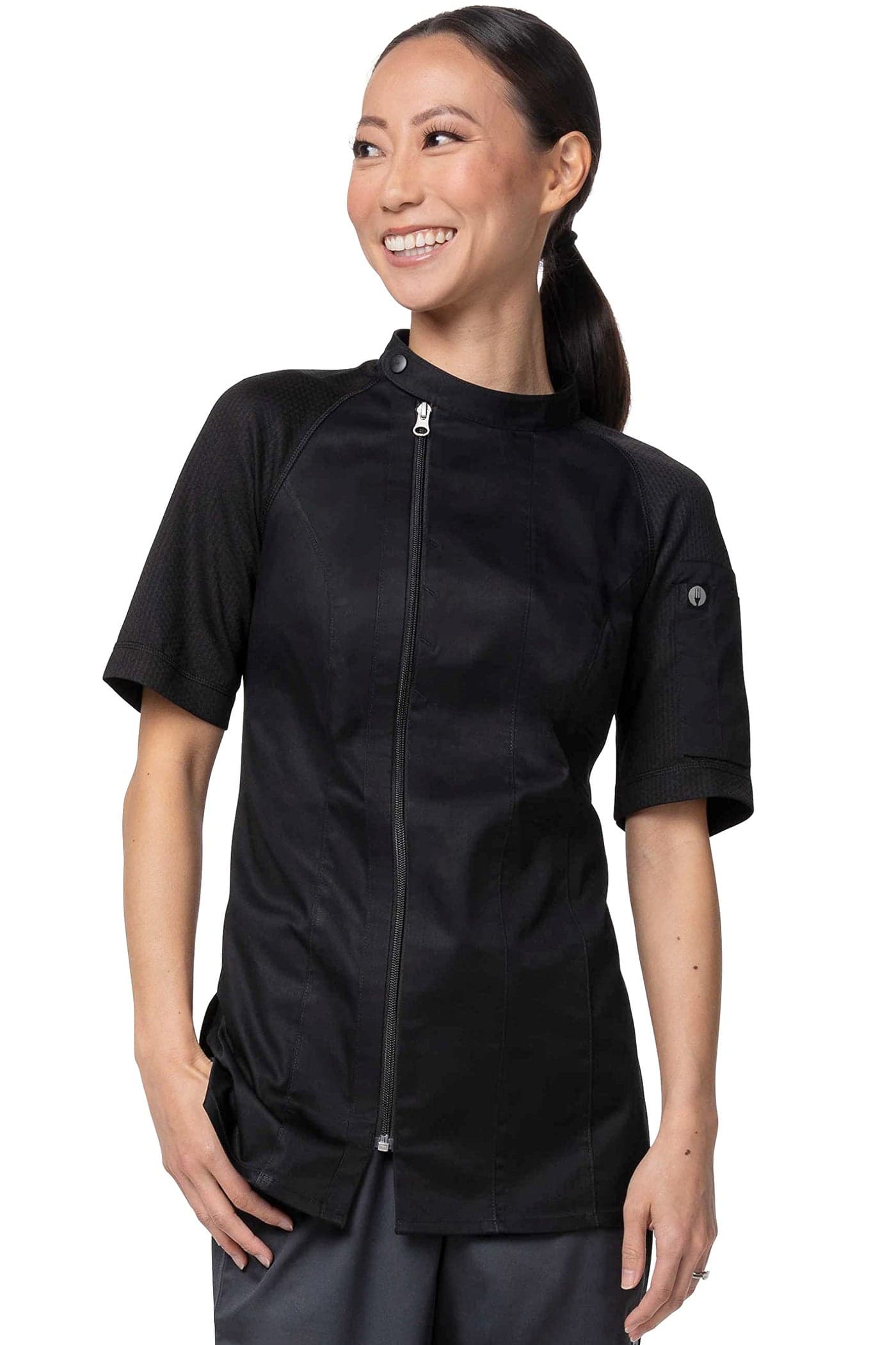 Chef Works Women's Varkala Chef Coat, Black, Small