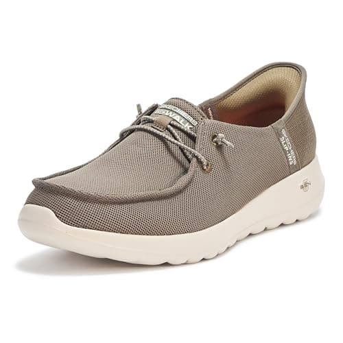 Skechers Women's Hands Free Slip-ins Go Walk Joy Moc Toe Casual Shoe Boat, Olive, 5