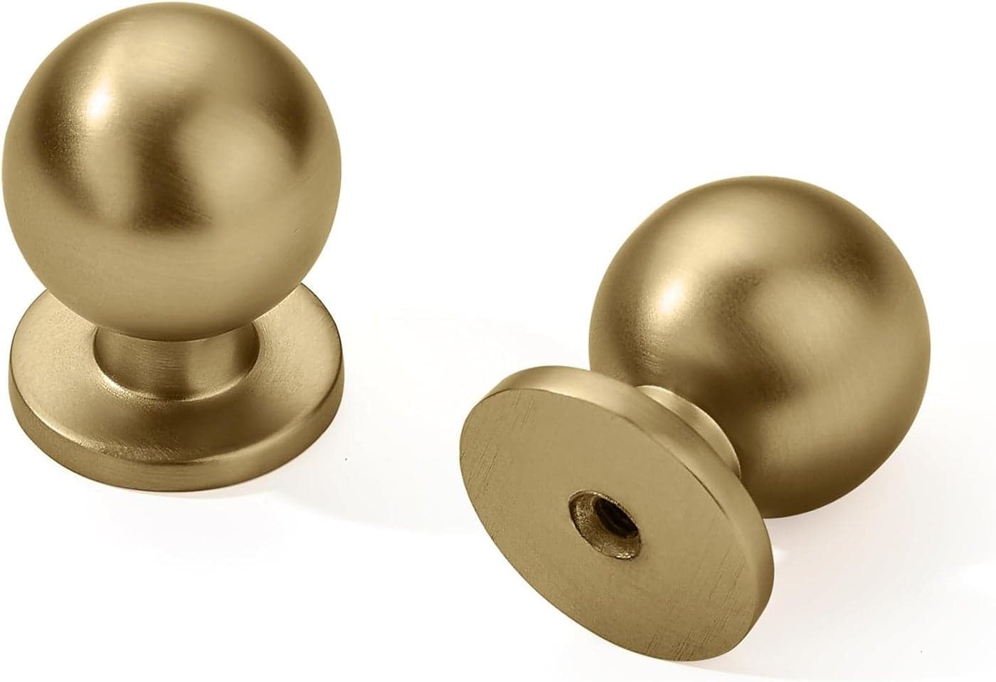 khtumeware 15 Pack Gold Cabinet Knobs - Round 1 inch Brushed Brass Zinc Alloy Dresser Knobs Metal Cabinet Handles for Drawer Desk Cupboard