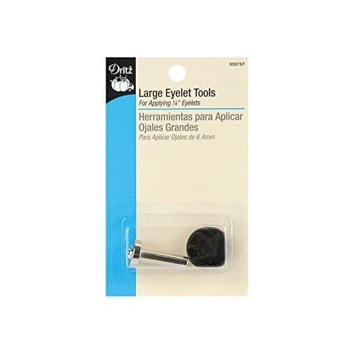 Dritz 33575T Large Eyelet Tools for Applying 1/4-Inch Eyelets, Nickel