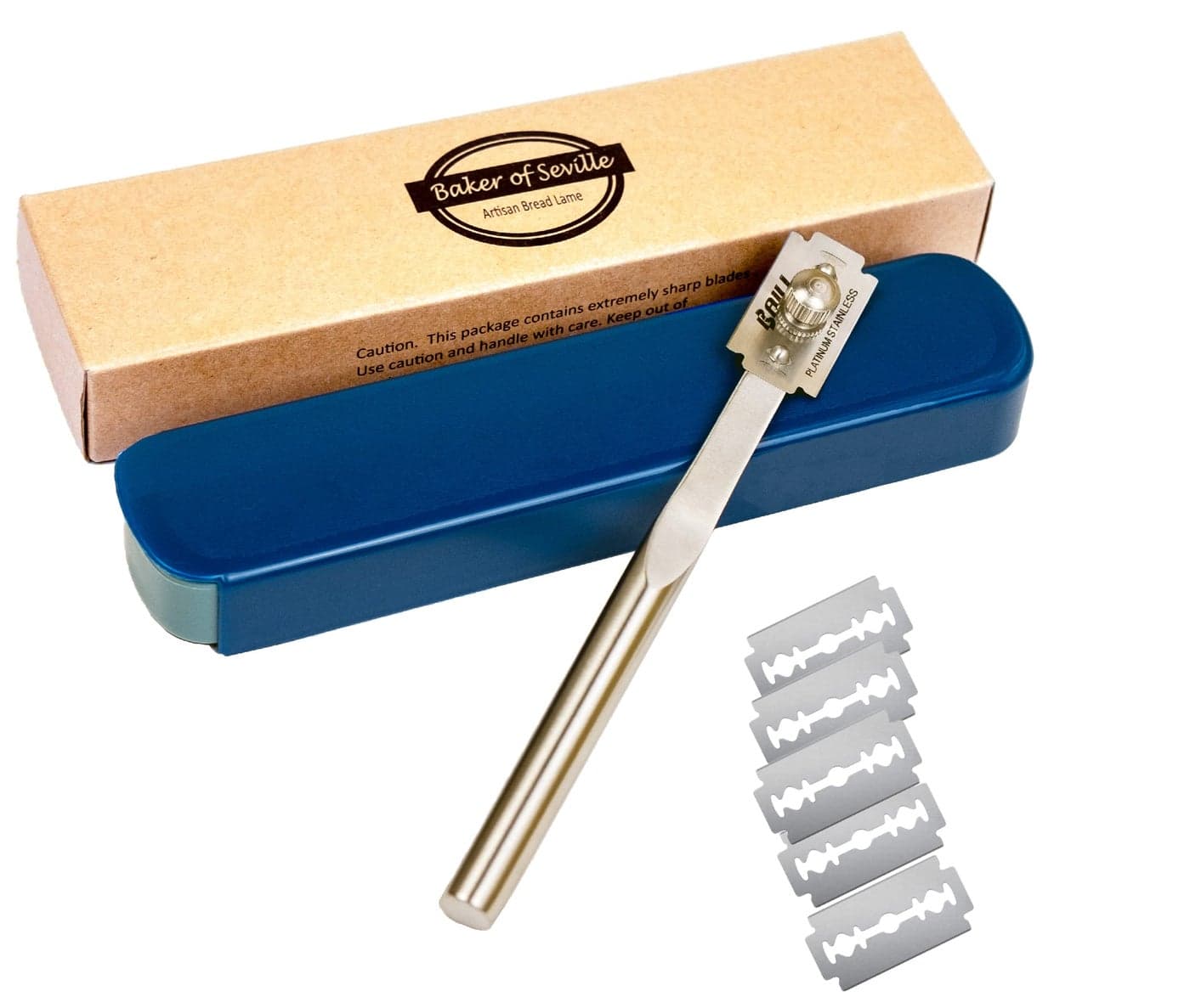 Baker of Seville Bread Lame Now with 6 Included blades Change from Straight or Curved Blade Lame in seconds with the Patented Design Built for professional and serious bakers