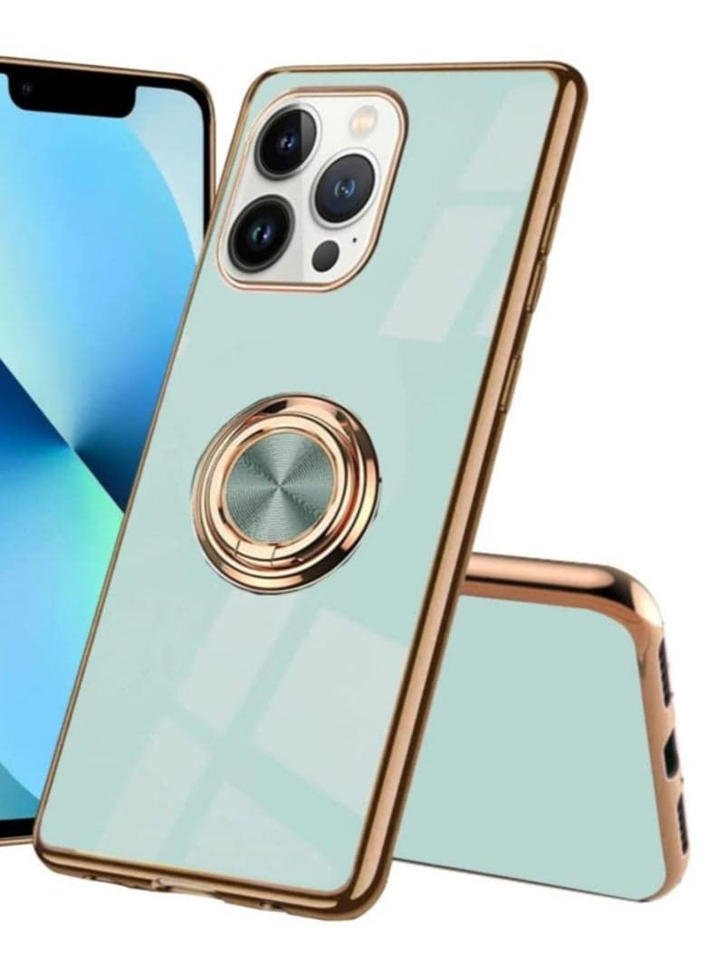 Luxury Silicone TPU Shockproof Ring Holder Kickstand Slim Plated Phone Case Cover designed for iPhone 12 Pro Max