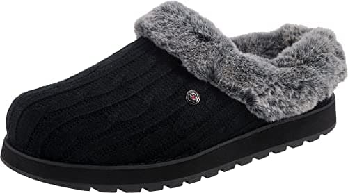 Skechers Women's Keepsakes – Ice Angel Slipper, Black, 6 Wide