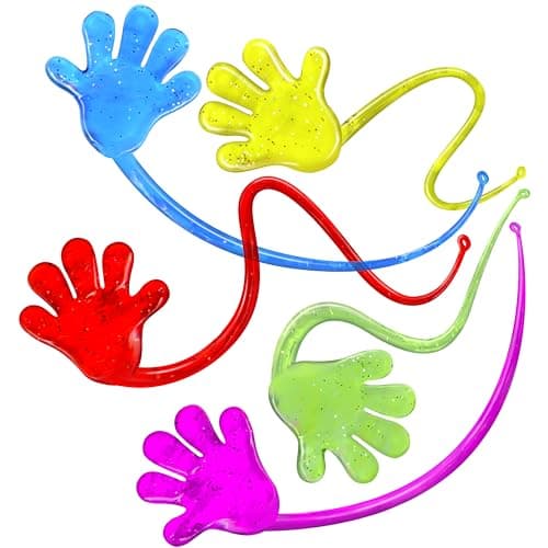 75 Pcs Bulk Sticky Hands for Kids - Slappy Slap Little Small Hands Sticky Toy - Goodie Bags Stuffers Party Favors for Birthday, Treasure Box, Hand Game 4-8, 8-12 - Christmas Stocking Stuffer for Kids