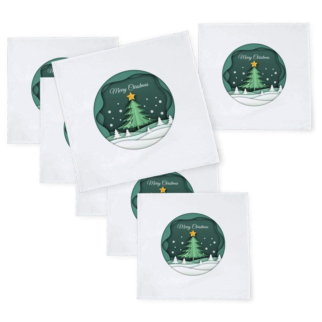 Khakee 6 Pcs Christmas Theme Tafta Silk Table Napkins 10x 10 for Xmas Decoration Christmas OrnamentsChristmas Gift npxmas46P