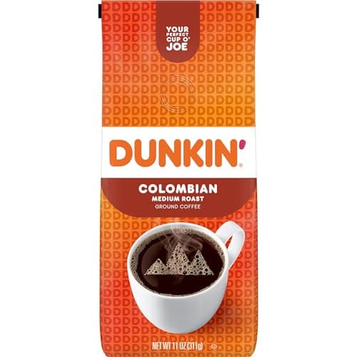 Dunkin Colombian Medium Roast Ground Coffee 11 Ounce