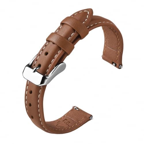 Fullmosa Watch Band Quick Release Leather Watch Strap Compatible with Samsung Galaxy Garmin for Men Women Replacement Bands Width 12mm 14mm 16mm 18mm 19mm 20mm 21mm 22mm 24mm