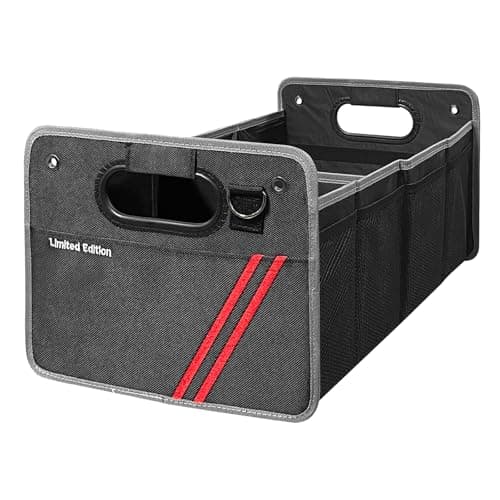 Qianjiang Car Trunk Organizer, Trunk Storage Box with Handle For Dodge Charger Challenger Durango, Collapsible 2 Compartment Automotive Storage Box, Waterproof Oxford Polyester Travel Accessories (B)