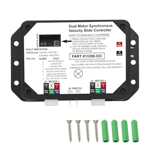 13398D0 Dual Motor Synchronous Velocity Slide Controller Replacement Controller VSync II Compatible with Lippert inWall SlideOut on RV 211852 Black