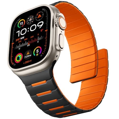 Easuny Sport Magnetic Band Compatible with Apple Watch Ultra 32Ultra Band for Men 49mm 46mm 45mm 44mm 42mm Silicone Waterproof Loop Strap for iWatch Series 11 10 SE 9 8 7 6 5 4 3 2 1