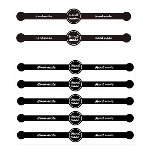 100 Pcs 20 Sheets Handmade Food Baking Seal Sticker Black Long Strip Self-Adhesive Decorative Labels Pastry Seal Stickers for Baking Food Packaging Tamper Evident Sealing Stickers for Cake Boxes Jar