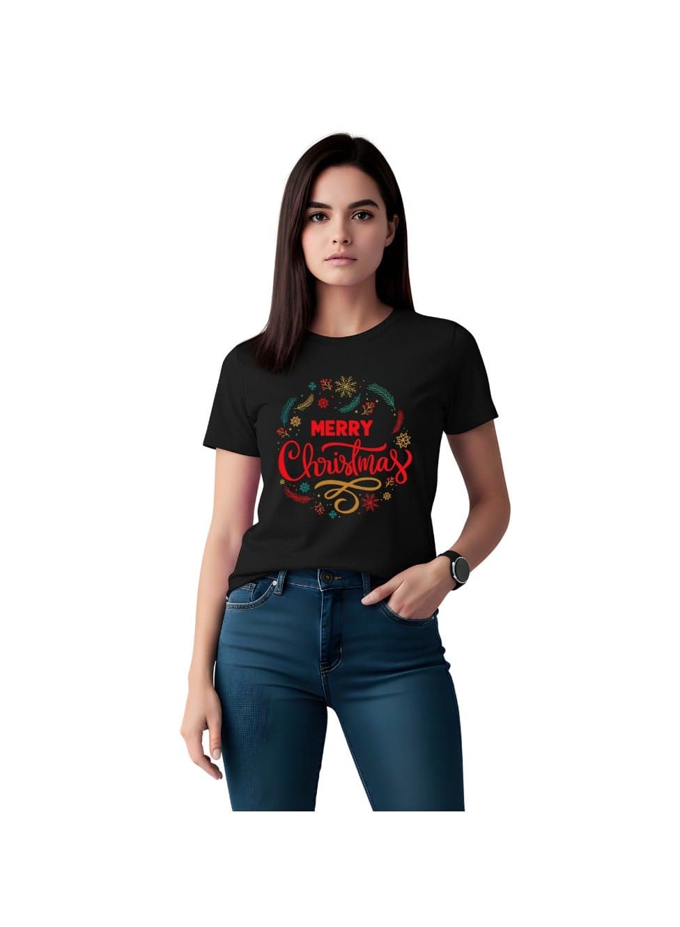 Adult Women's T-Shirt with Fun Xmas Design - Gift for Friends - Parties and Gift Giving - Women's T-Shirt