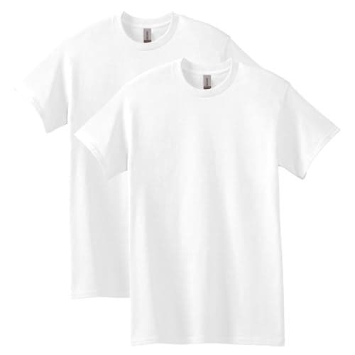 Gildan Men's Heavy Cotton T-Shirt, Style G5000, 2-Pack, White, Small