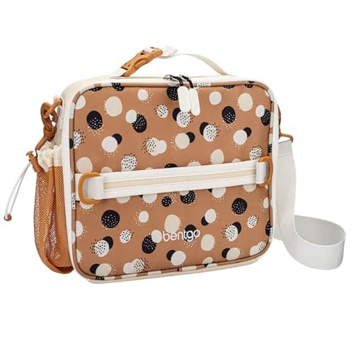Bentgo Kids Lunch Bag (Whimsy & Wonder Collection) - Durable, Double-Insulated Lunch Bag for Kids 3+; Holds Lunch Box/Water Bottle/Snacks; Water-Resistant Fabric & Zip Pockets (Spots & Dots)