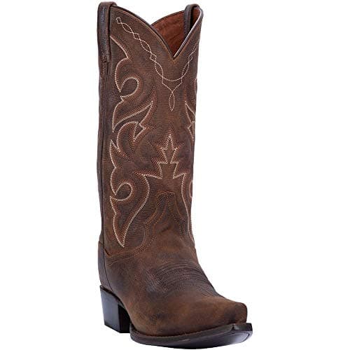 Dan Post Mens Renegade Distressed Embroidered Snip Toe Pull On Dress Boots Mid Calf - Brown - Size 10 D