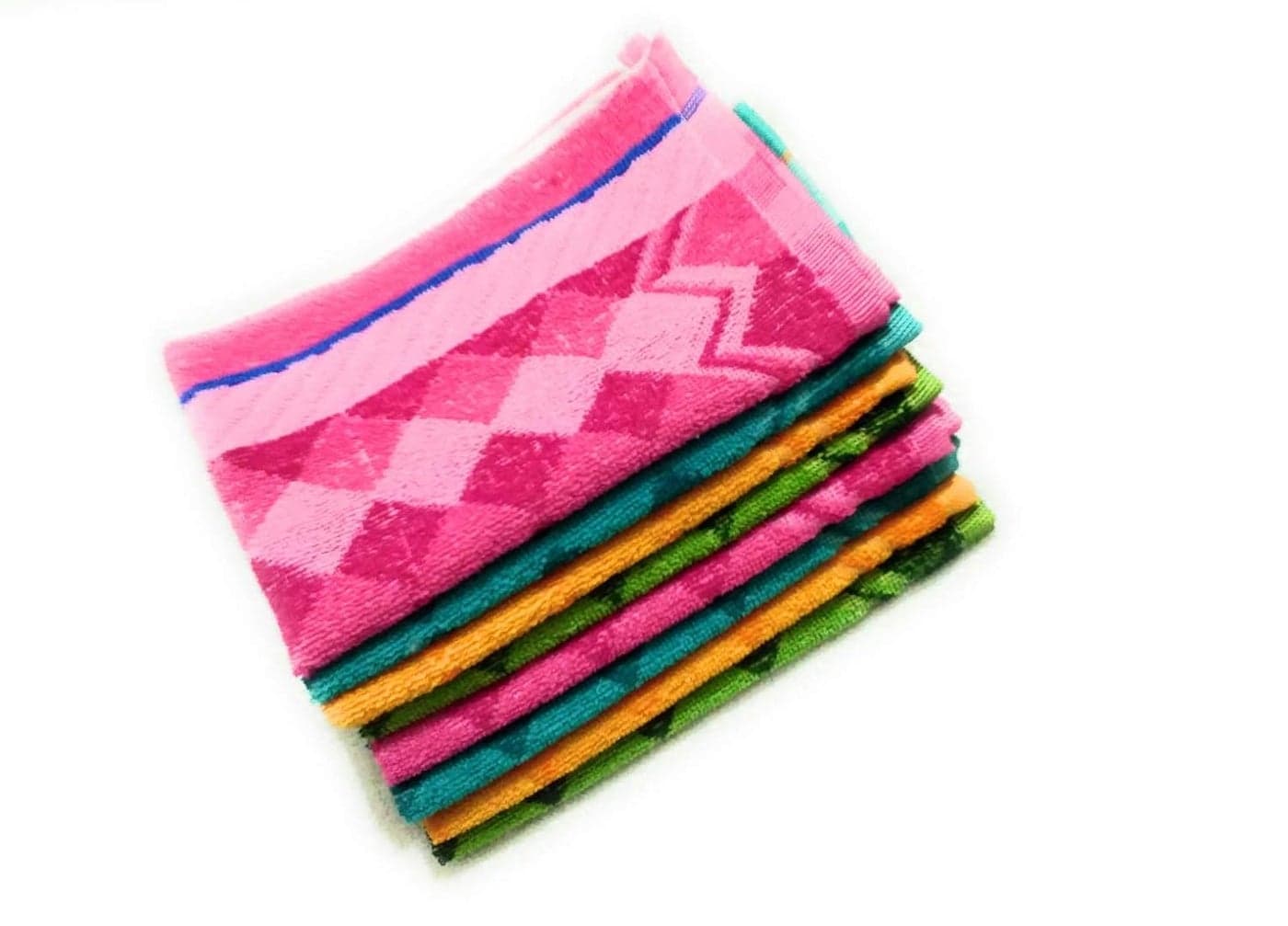 Cotton Colors Cotton Floral Design Hand Towels (D28, Medium, Multicolor) - Pack of 8