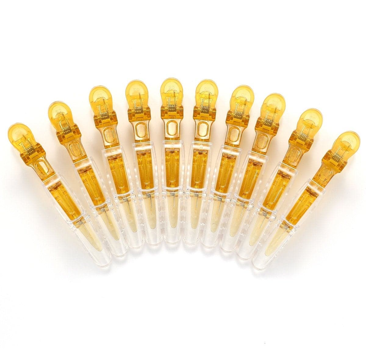 10pcsset Multicolor Croc Clips Transparent Plastic Hairdresser Clips Hair Styling Sectioning Barrettes Professional Non Slip Alligator Clips Salon DIY Accessories Hairpins 10pcsGold